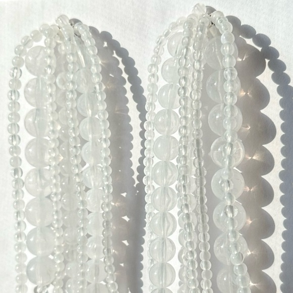 NWT & Other Stories Large Texture Cascade Glass Bead Statement Earrings - White - Picture 4 of 7